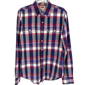 Levi’s Small‎ Pearl Snap Plaid Modern Fit Flannel